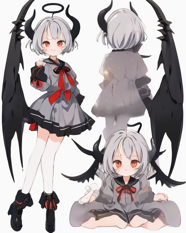 1 - A Demon School girl with silver hair and 6 Sma.png