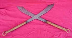 19th C. Vietnamese Pair DAO TRUONG Sword Chinese DADAO Forged Blade French  Colo. | #1907894007