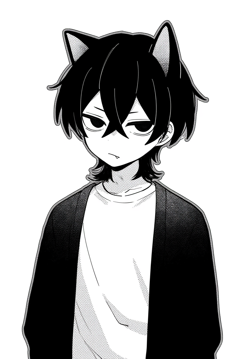 1boy, manga page, halftone texture, white background, highly finished, smooth sh s-3622867542.png