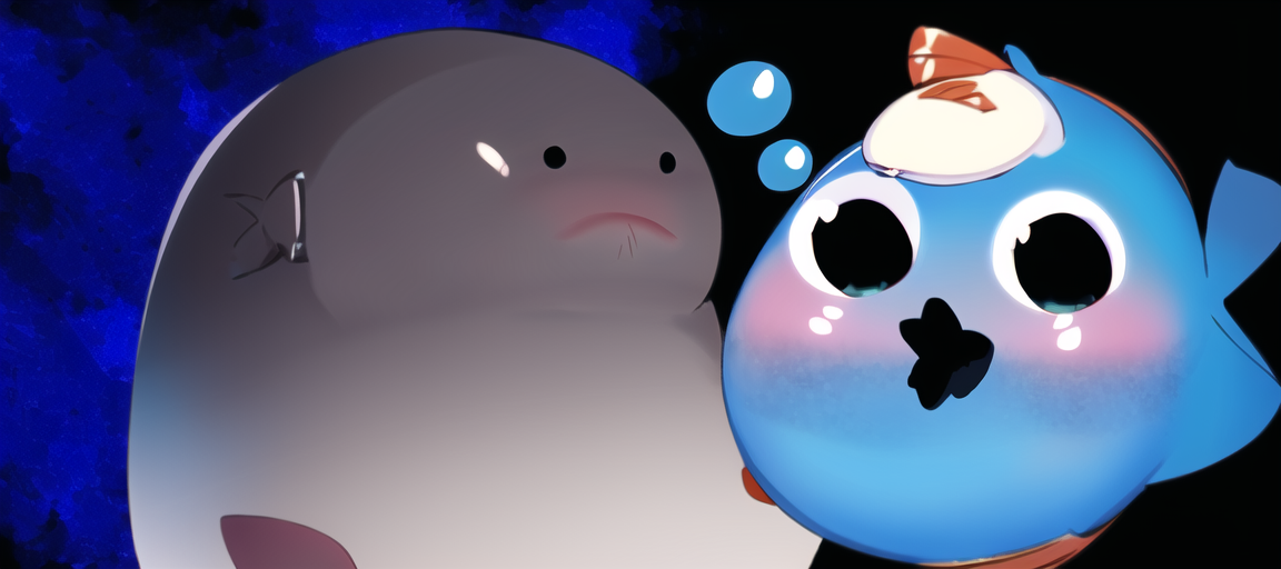 a fish blob eating a grey blob s-208270696.png